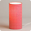 Lampe tube à poser tissu Red daisy allumée S