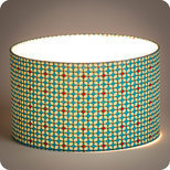 Abat-jour / suspension cylindrique en tissu Petit Pan motif Hélium turquoise