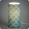 Lampe tube à poser tissu Asahi bleu allumée S