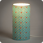 Lampe tube à poser en tissu Petit Pan motif Hélium turquoise