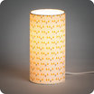 Lampe tube à poser tissu Mistinguett yellow allumée S