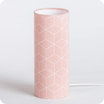Lampe tube à poser tissu Cubic rose M