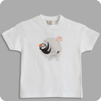 T-shirt enfant en coton bio Paris 41 juillet - le paresseux