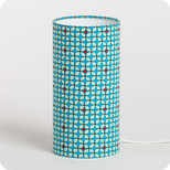 Lampe tube à poser en tissu Petit Pan motif Hélium turquoise