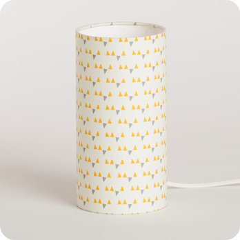 Lampe tube à poser tissu Mistinguett yellow S