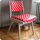 Chaise - fauteuil en bois rouge à pois